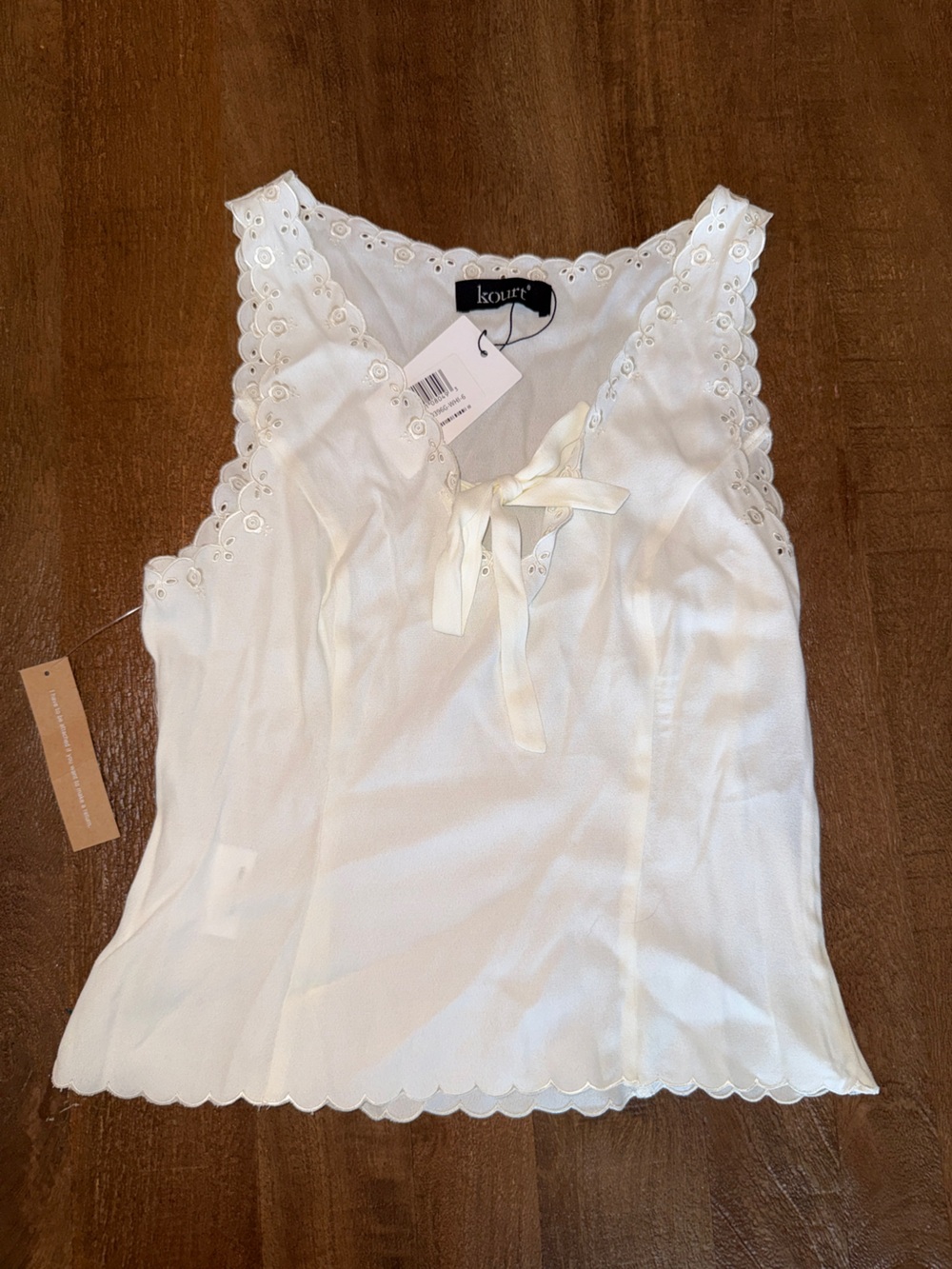 White Lace-Trim Top NWT